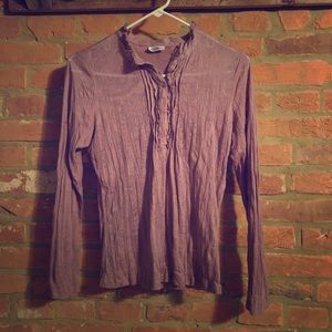 Sheer patterned long sleeve stretchy tee